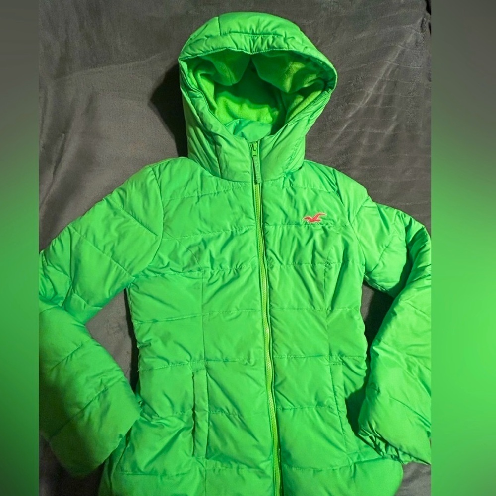 Hollister Neon Puffer Jacket
